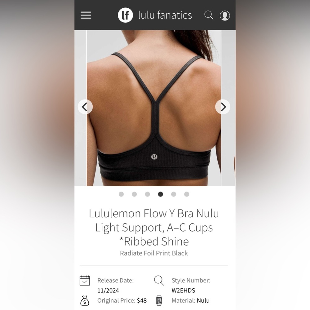 🩶NWT🩶lululemon athletica Black Flow Y Bra Nulu